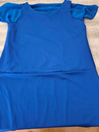 Vestido Leyca azul y multicolor talla L