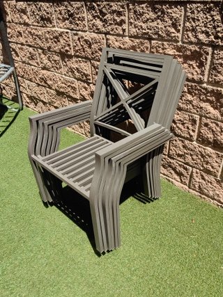 Sillas de aluminio gris oscuro
