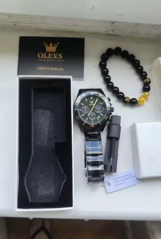 Reloj OLEVS Negro y Dorado