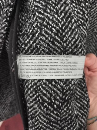 Chaqueta Mango Tweed Gris y Negro