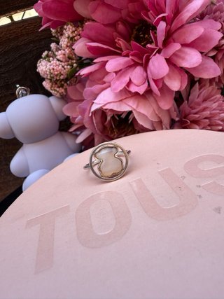 Anillo Tous Oso Rosa y Plata