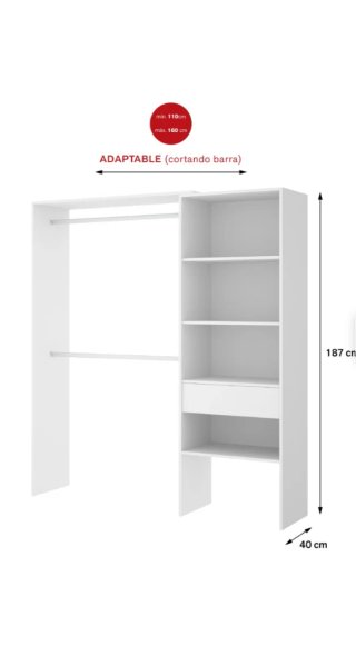 Armario vestidor blanco modular