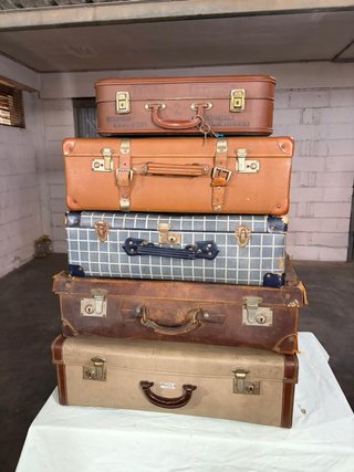 Set 5 Valigie Vintage Marroni e Grigie