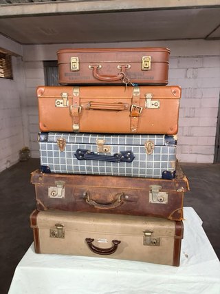 Set 5 Valigie Vintage Marroni e Grigie