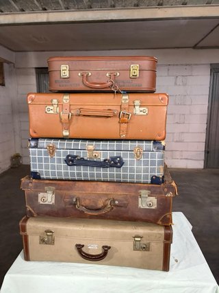 Set 5 Valigie Vintage Marroni e Grigie