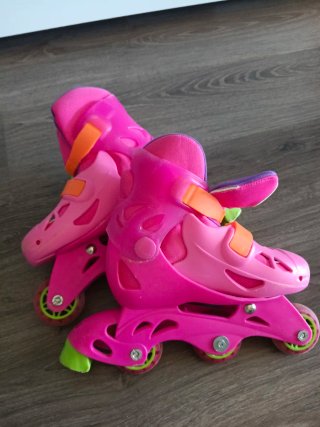 Patines ajustables niña rosa, talla 29-32.