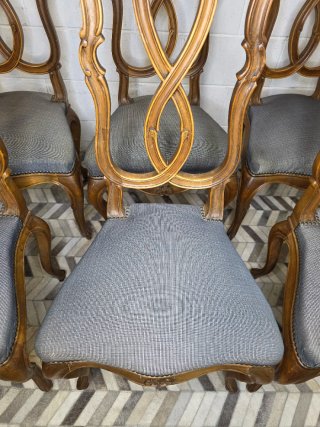 Conjunto 6 Sillas Nogal Reina Ana