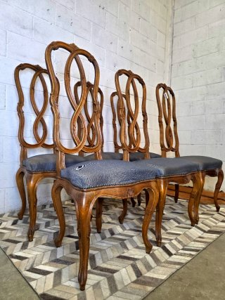 Conjunto 6 Sillas Nogal Reina Ana