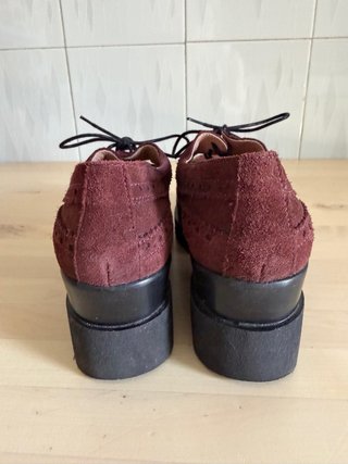 Zapatos Oxford Burdeos Plataforma