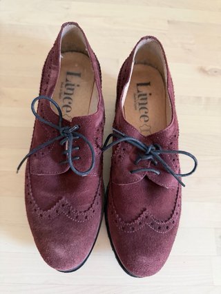 Zapatos Oxford Burdeos Plataforma