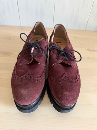 Zapatos Oxford Burdeos Plataforma