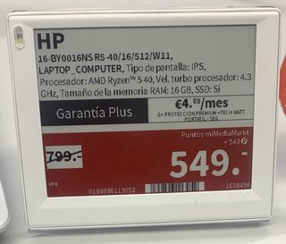HP Laptop Plata IPS
