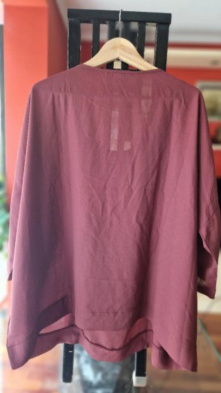 Blusa Venca Talla 3XL Manga 3/4 color Bourdeos