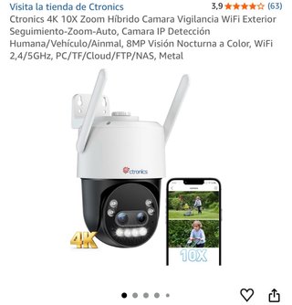Ctronics Cámara Vigilancia WiFi Exterior 4K