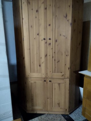 Armario de madera natural 4 puertas