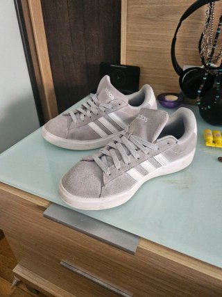 Zapatillas Adidas Grand Court Gris/Blanco