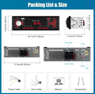 Radio Coche 1 DIN Bluetooth USB FM