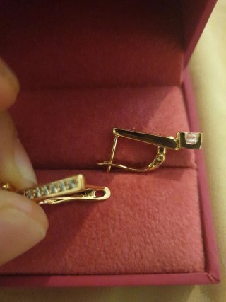 Pendientes chapados oro 18k con circonitas