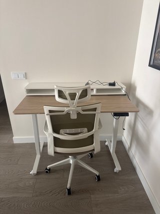 Set Escritorio Elevable memoria y Silla Oficina x2
