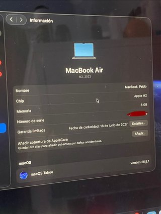 MacBook air M2 Plata