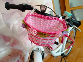 Bicicleta niña rosa y blanca 8-12 años