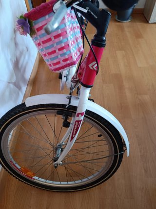 Bicicleta niña rosa y blanca 8-12 años