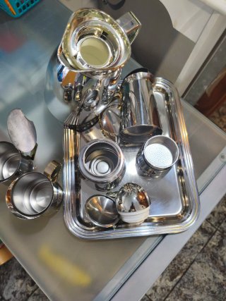 servicio de cafe provienente de ytalia de inox