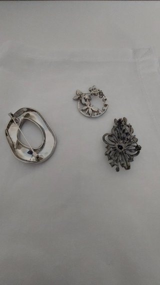 Conjunto 3 broches (moderno + floral + vintage)