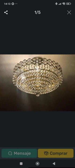 Lámpara de cristal de roca dorada