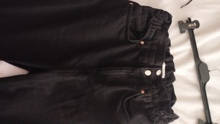 Mango Jeans cintura fruncida negros