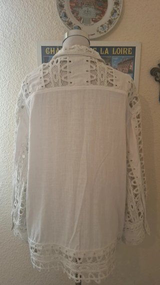 Camisa H&M blanca crochet
