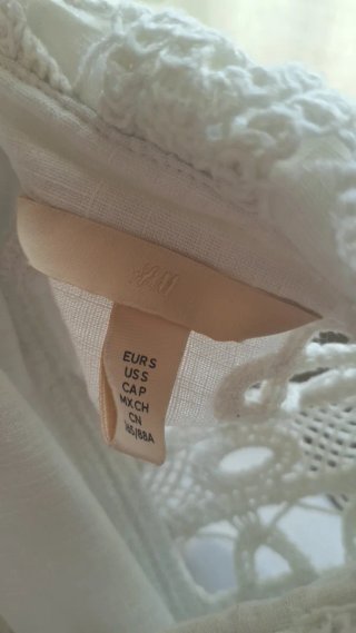 Camisa H&M blanca crochet