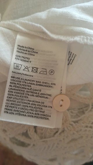 Camisa H&M blanca crochet