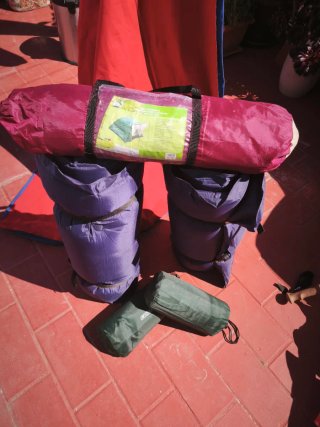 Set acampada/excursión: sacos y mochilas