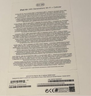 iPad Air 4ª Gen Verde/Plata