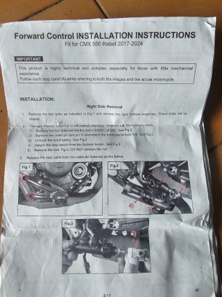 Reposapiés CMX 500 Rebel 2017-2024 NUEVO