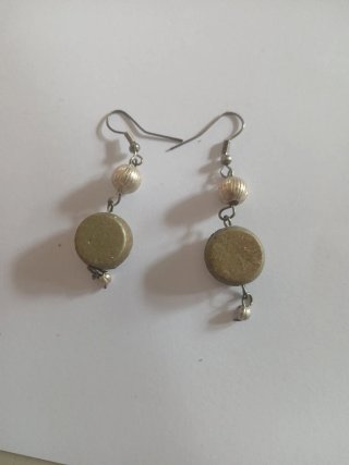 Anillo y pendientes plata y verde oliva