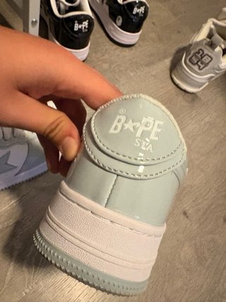 Bape Zapatillas Grises y Blancas