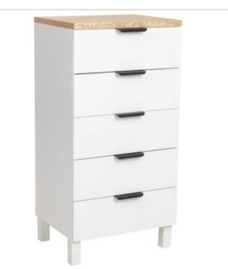 Cajonera blanca y madera