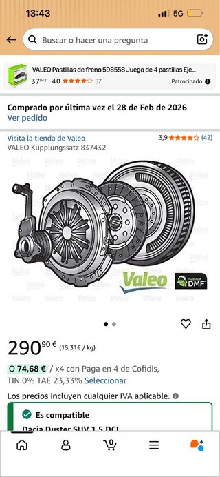 Embrague Valeo 837432 Nuevo