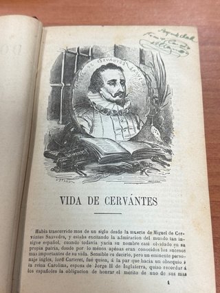 libro antiguo de El Quijote editado en paris 1893