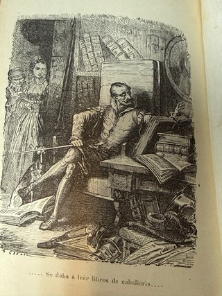 libro antiguo de El Quijote editado en paris 1893