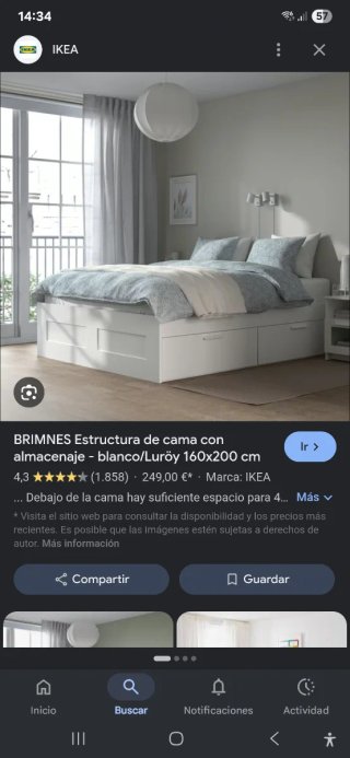 Cama IKEA BRIMNES 160x200 cm