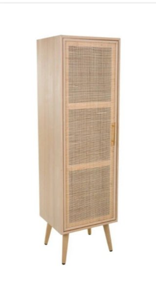Mueble alto de madera y ratán