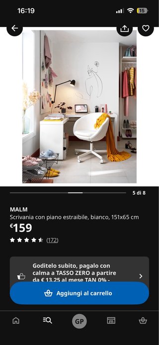 Scrivania MALM IKEA bianca