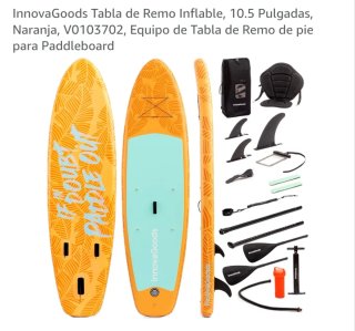 Tabla Paddle Surf Inflable InnovaGoods Naranja
