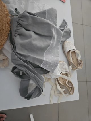 Vestido y braguita niña blanco 30 meses