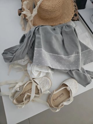 Vestido y braguita niña blanco 30 meses