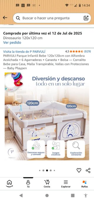 Parque Infantil Bebé 120x120cm