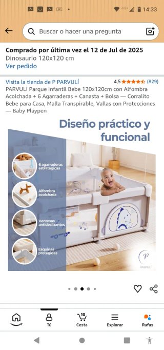 Parque Infantil Bebé 120x120cm